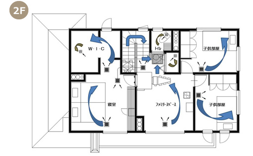 全館空調,お客様の声,間取図,1F,2F