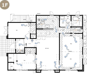 全館空調,お客様の声,間取図,1F