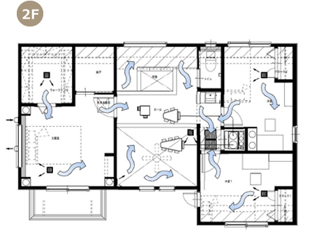 全館空調,お客様の声,間取図,2F