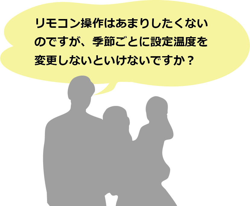 リモコン操作はあまりしたくないのですが、季節ごとに設定温度を変更しないといけないですか？